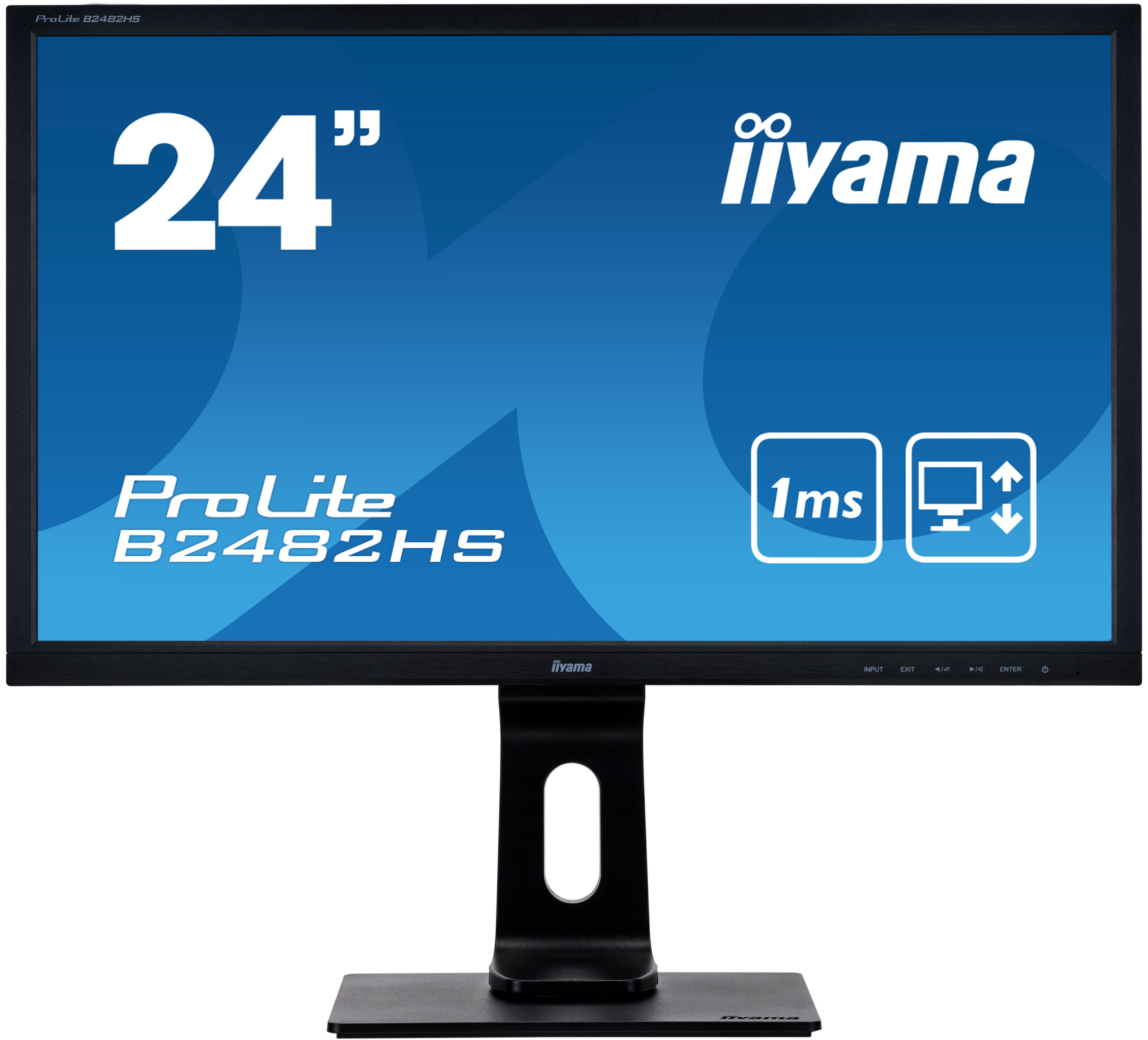 Obrázok 24'' iiyama B2482HS-B5: TN, FullHD@75Hz, 250cd/m2, 1ms, VGA, HDMI, DVI, height, pivot, černý B2482HS-B5