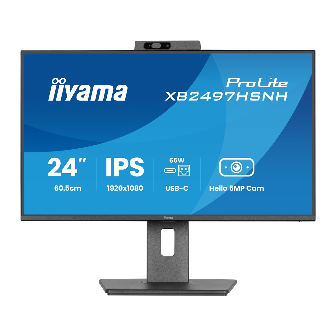 24" iiyama XB2497HSNH-B1: IPS, FHD, USB-C dock, cam