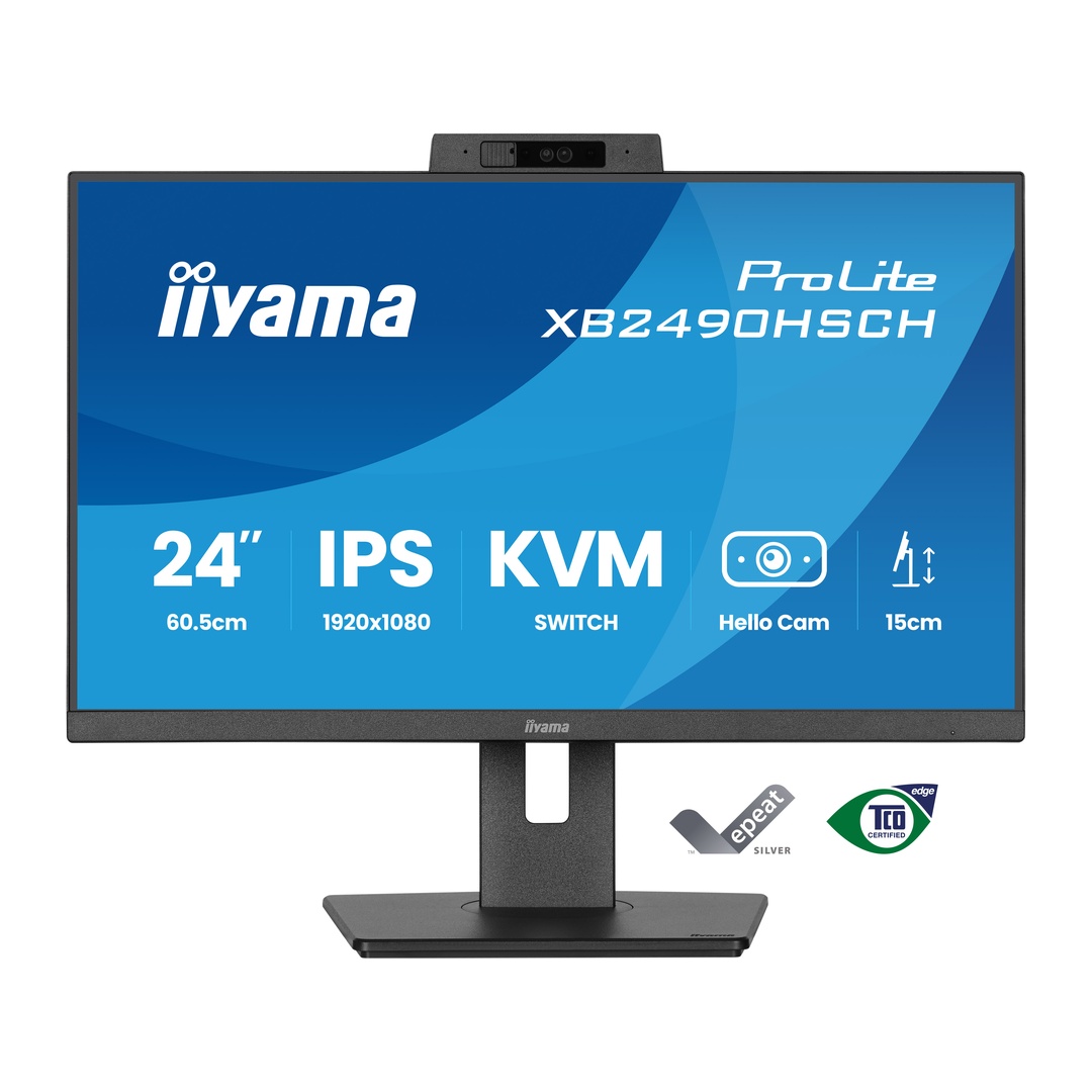 24'' iiyama XB2490HSCH-B1:IPS,FHD,USB-C,Cam,HAS