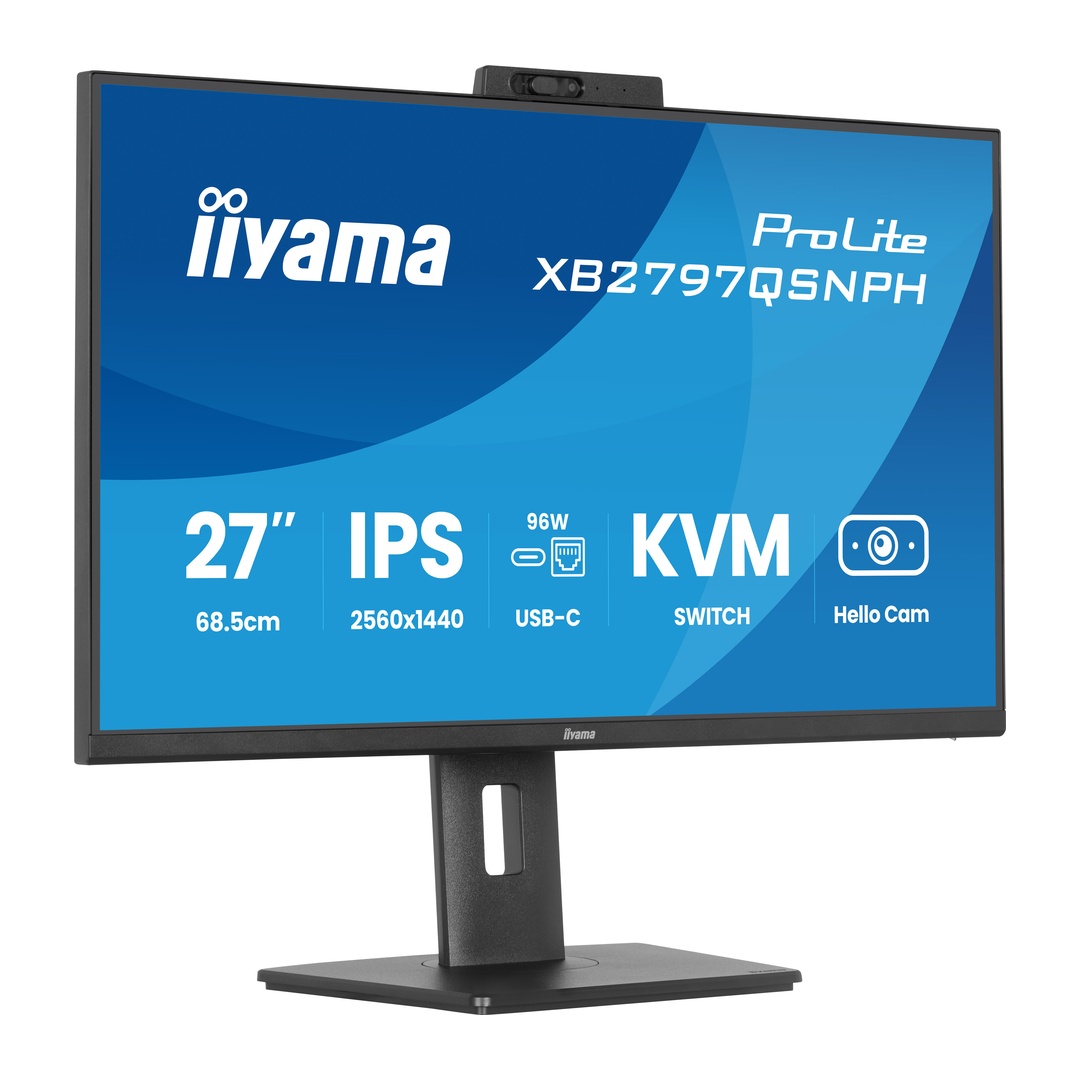 27" iiyama XB2797QSNPH-B1:IPS,QHD,USB-dock,cam