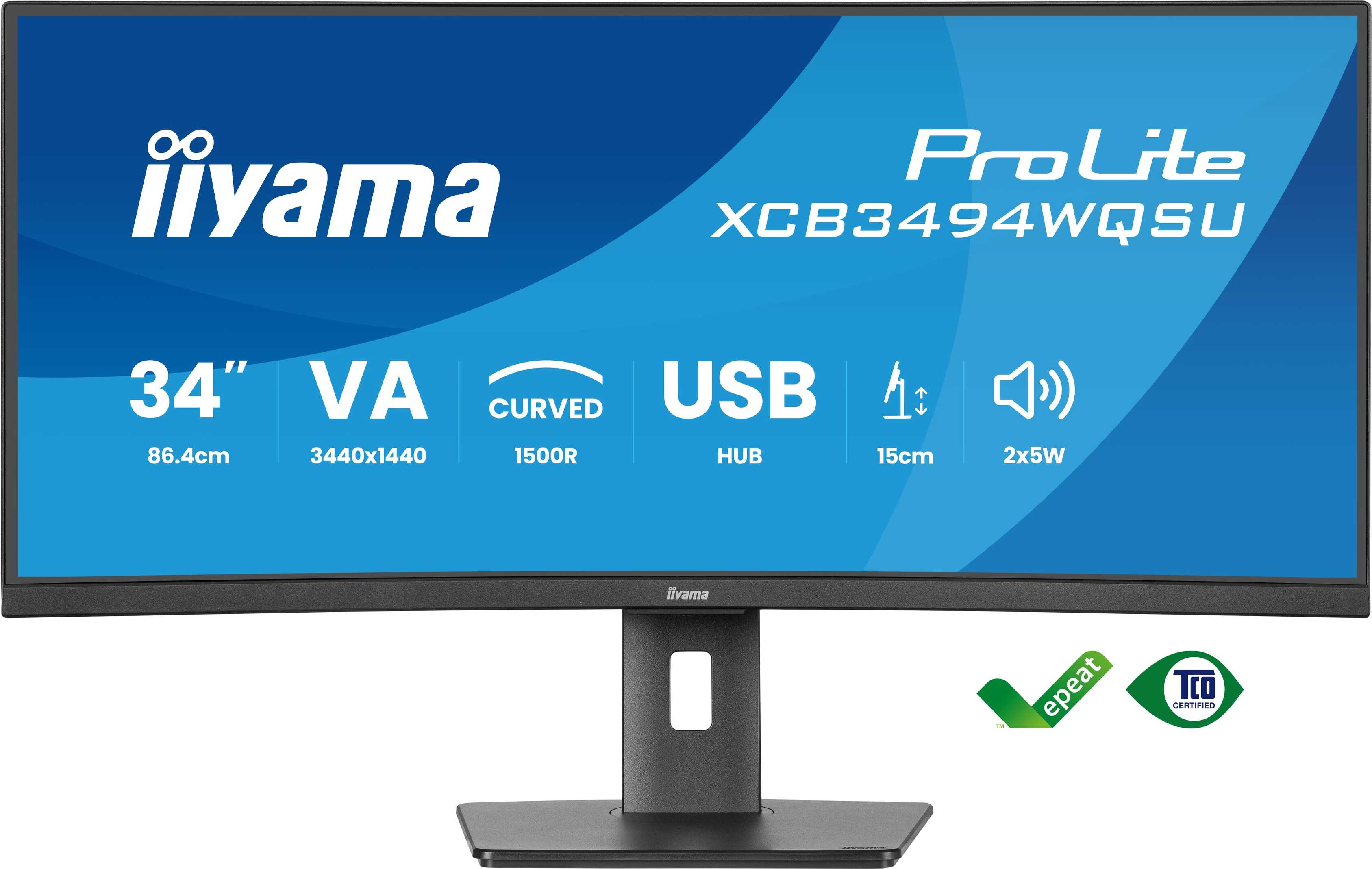 iiyama ProLite/XCB3494WQSU-B1/34''/VA/wQHD/120Hz/0,4ms/Black/3R