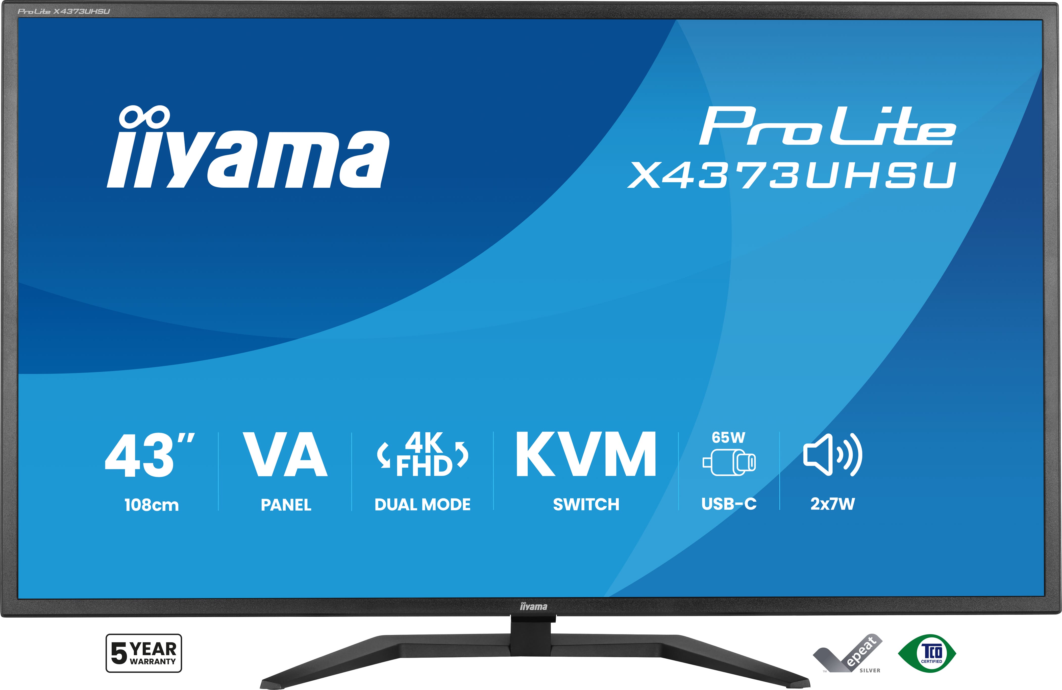 iiyama ProLite/X4373UHSU-B2/42,5''/VA/4K UHD/60Hz/3ms/Černá/3R