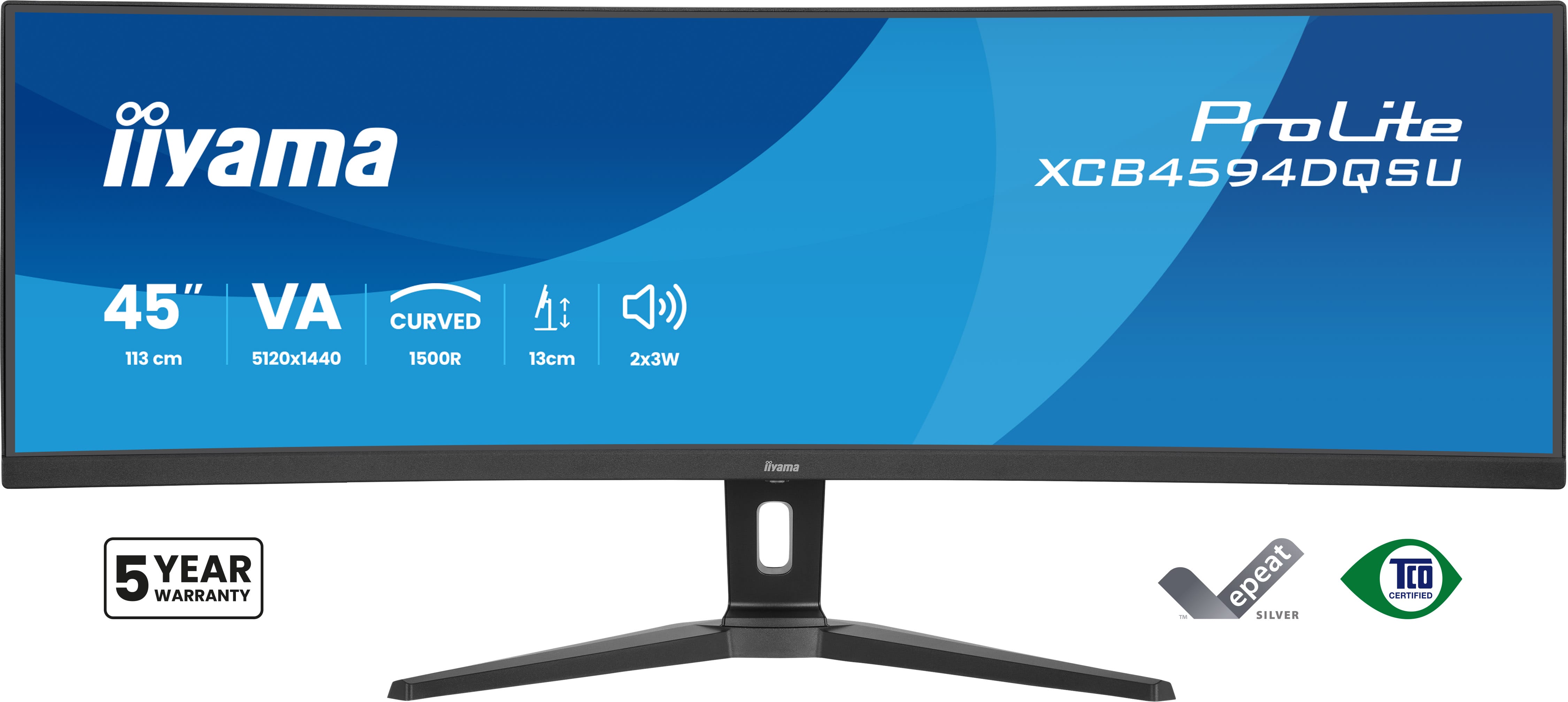 iiyama ProLite/XCB4594DQSU-B1/44,5''/VA/DQHD/75Hz/2ms/Černá/3R