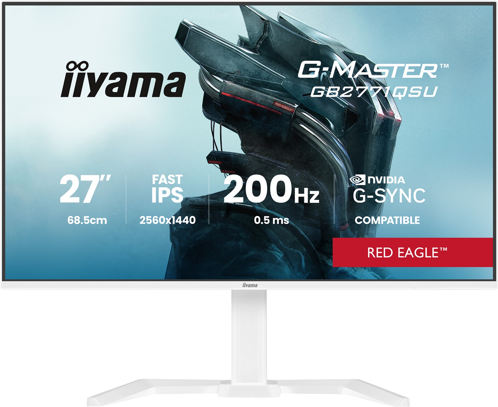 iiyama G-Master/GB2771QSU-W1/27''/IPS/QHD/200Hz/0,5ms/Bílá/3R