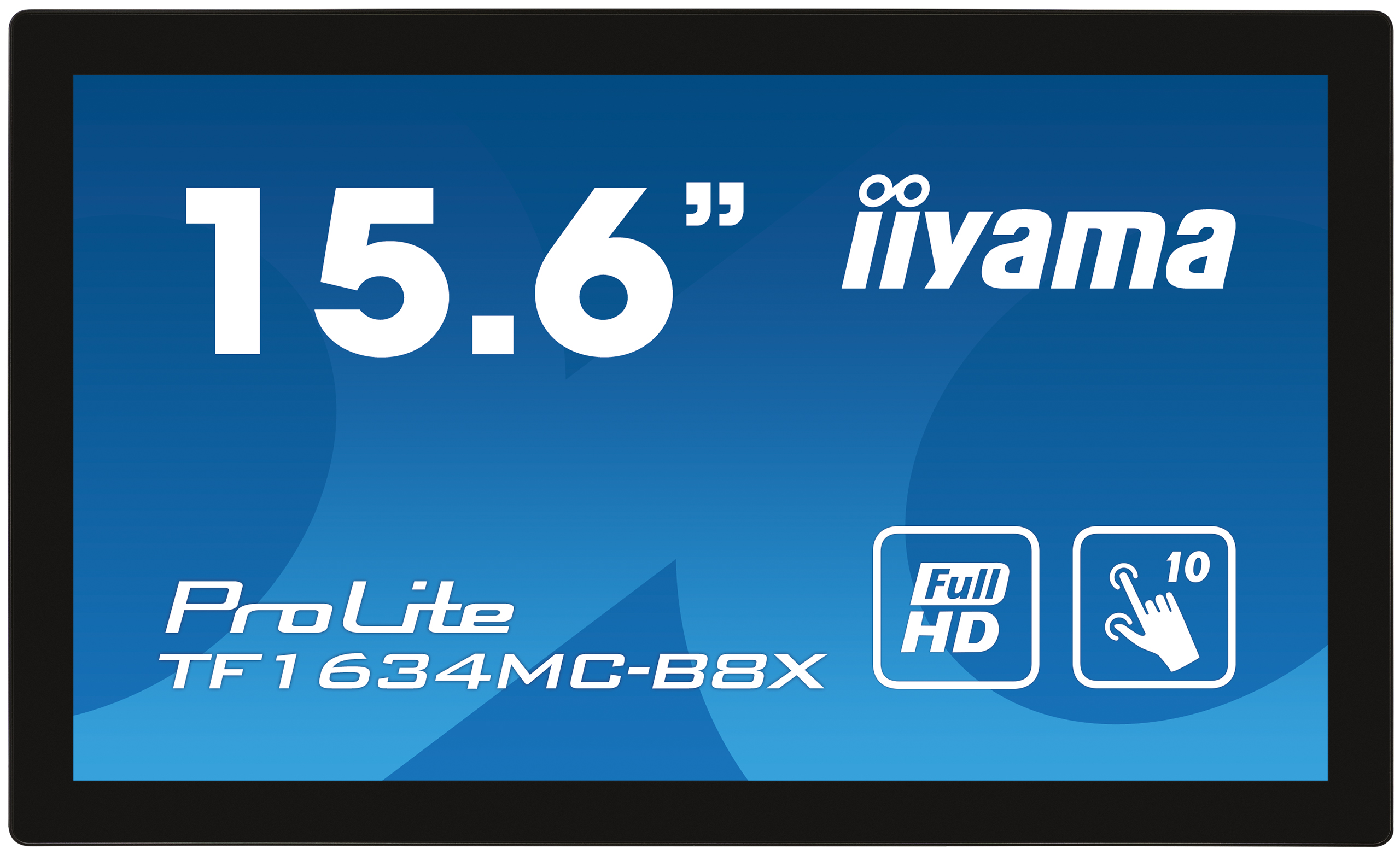 15,6'' iiyama TF1634MC-B8X: IPS, FullHD, capacitive, 10P, 450cd/m2, VGA, DP, HDMI, IP65, černý