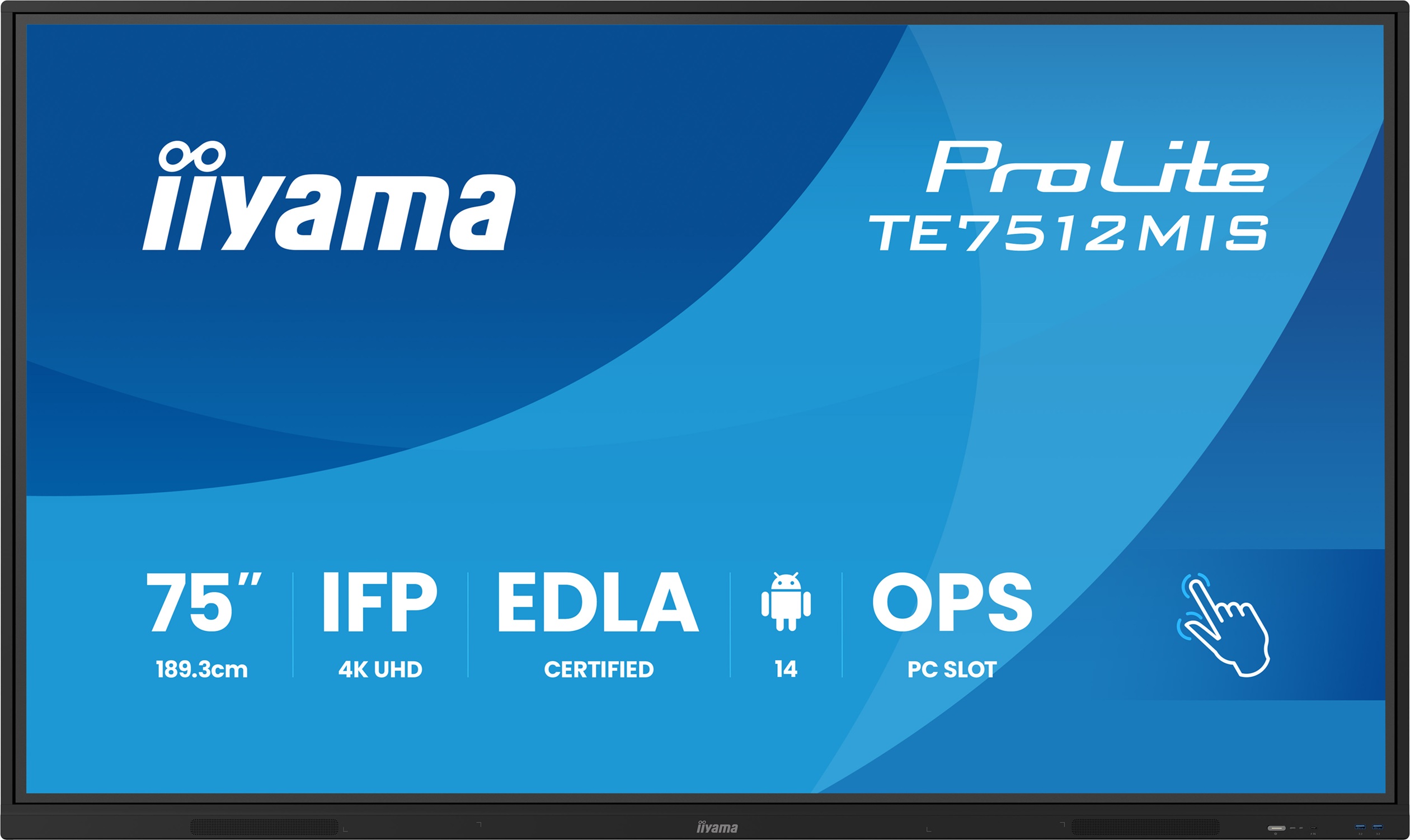 75'' iiyama TE7512MIS-B4AG:IPS,4K,40P,USB-C