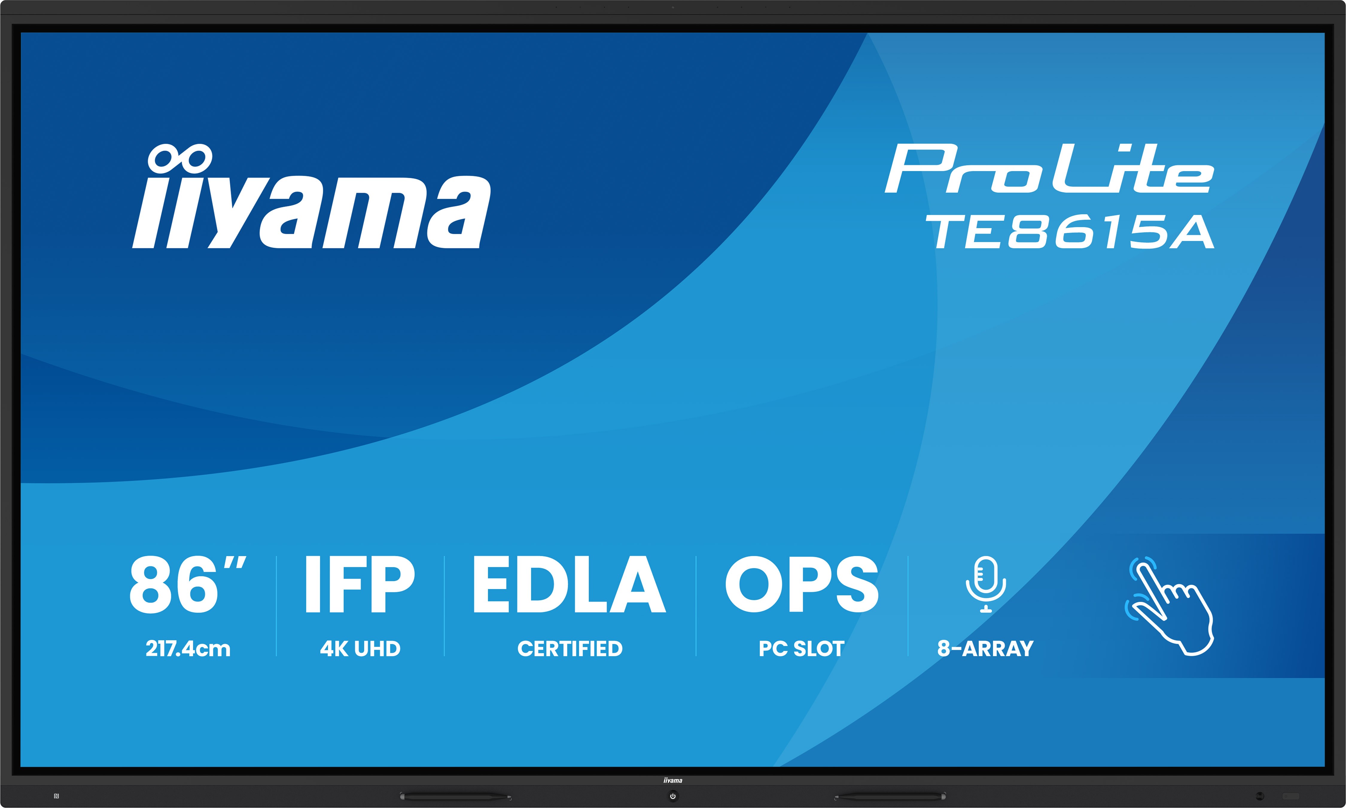 86'' iiyama TE8615A-B1AG:IPS, 4K,EDLA,NFC