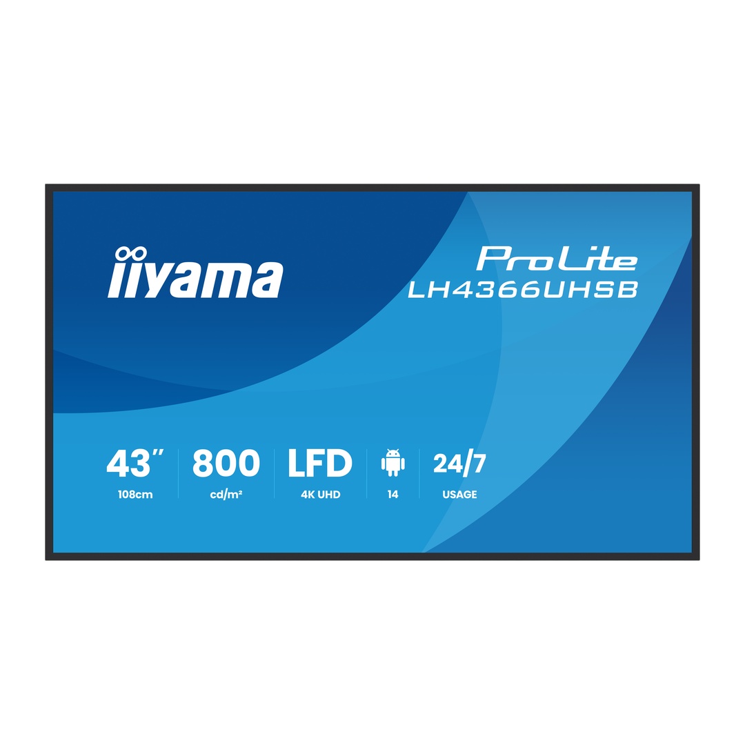 43'' iiyama LH4366UHSB-B1AG:4K UHD,VA,IPX5,DP-out