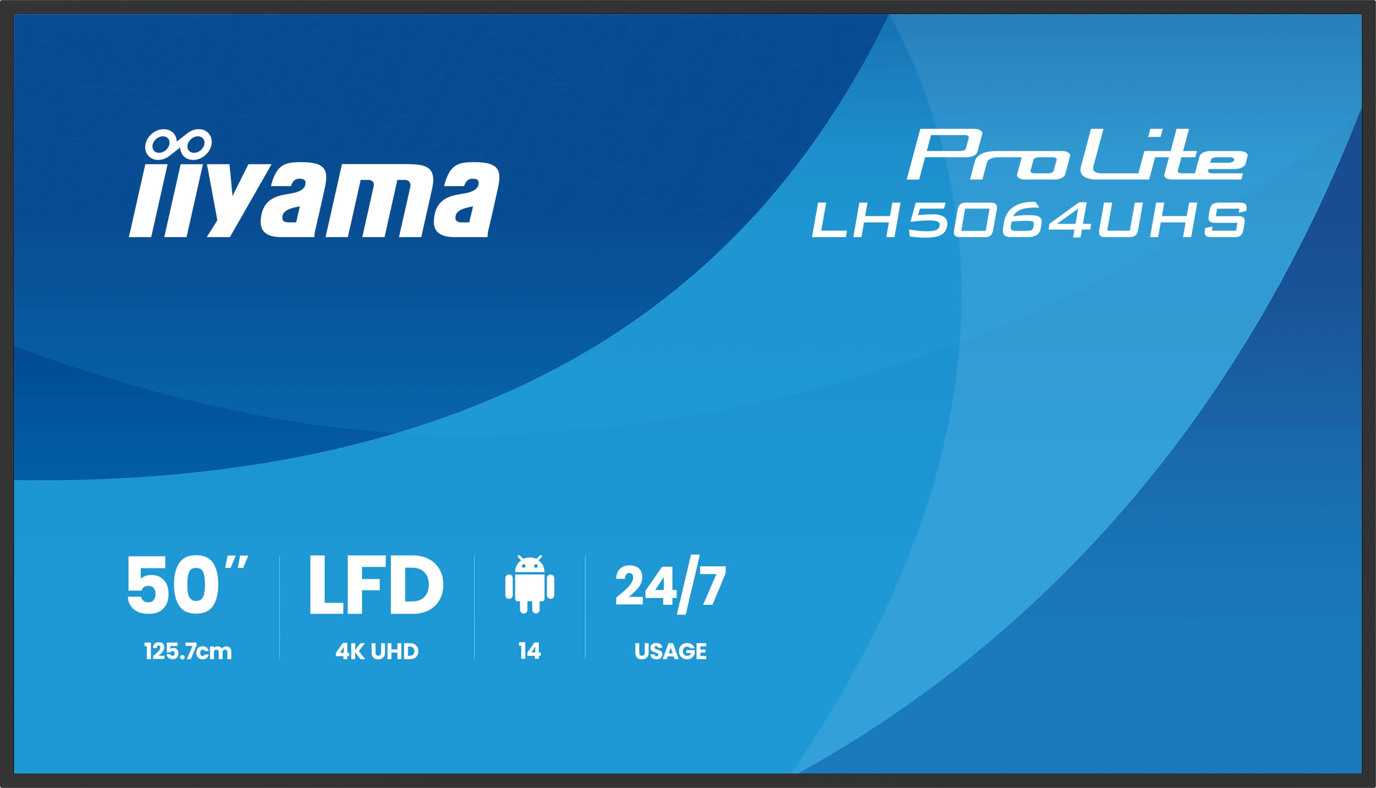 50'' iiyama LH5064UHS-B1AG:VA,4K UHD,Android, 24/7