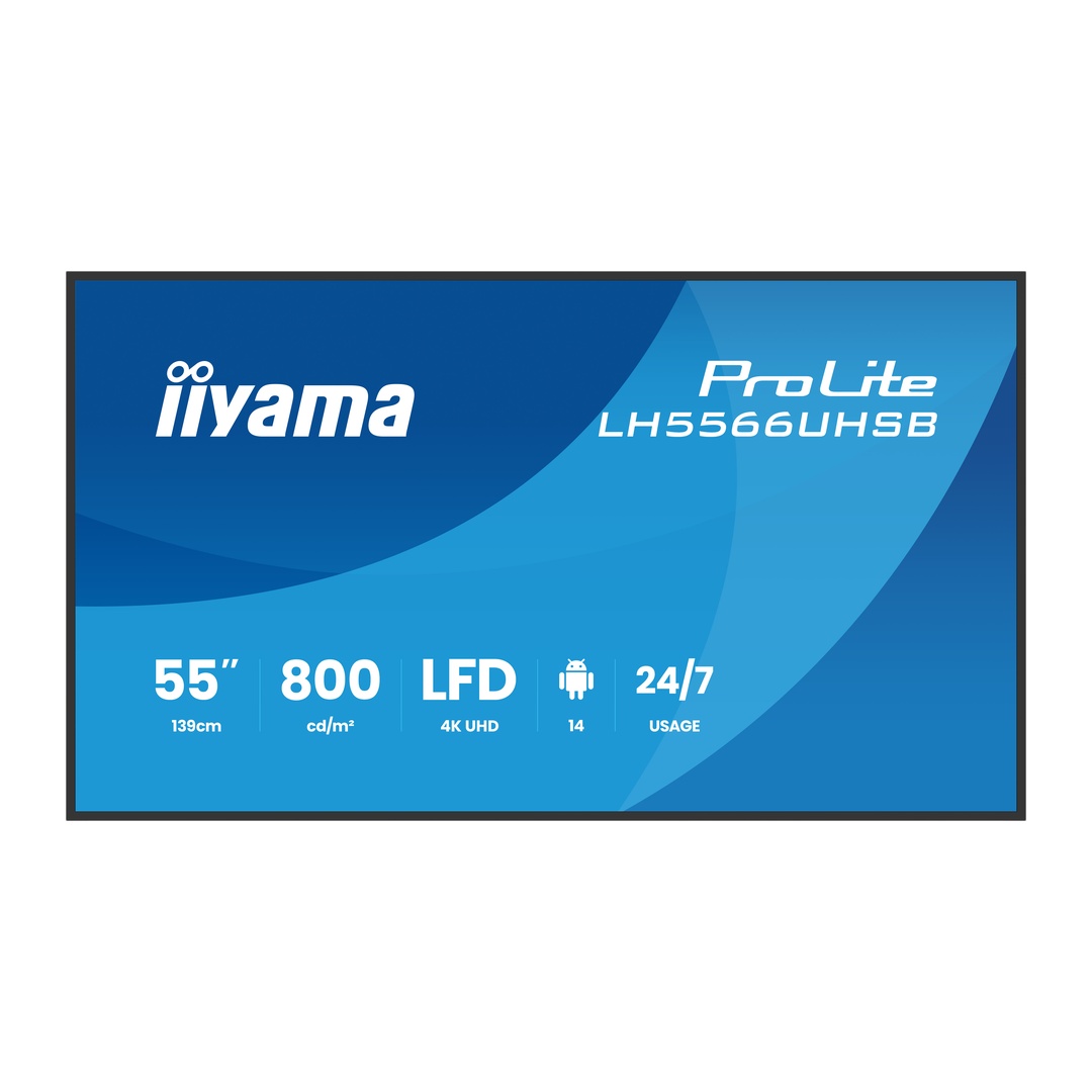 55'' iiyama LH5566UHSB-B1AG: VA,4K UHD,IPX5,DP-out