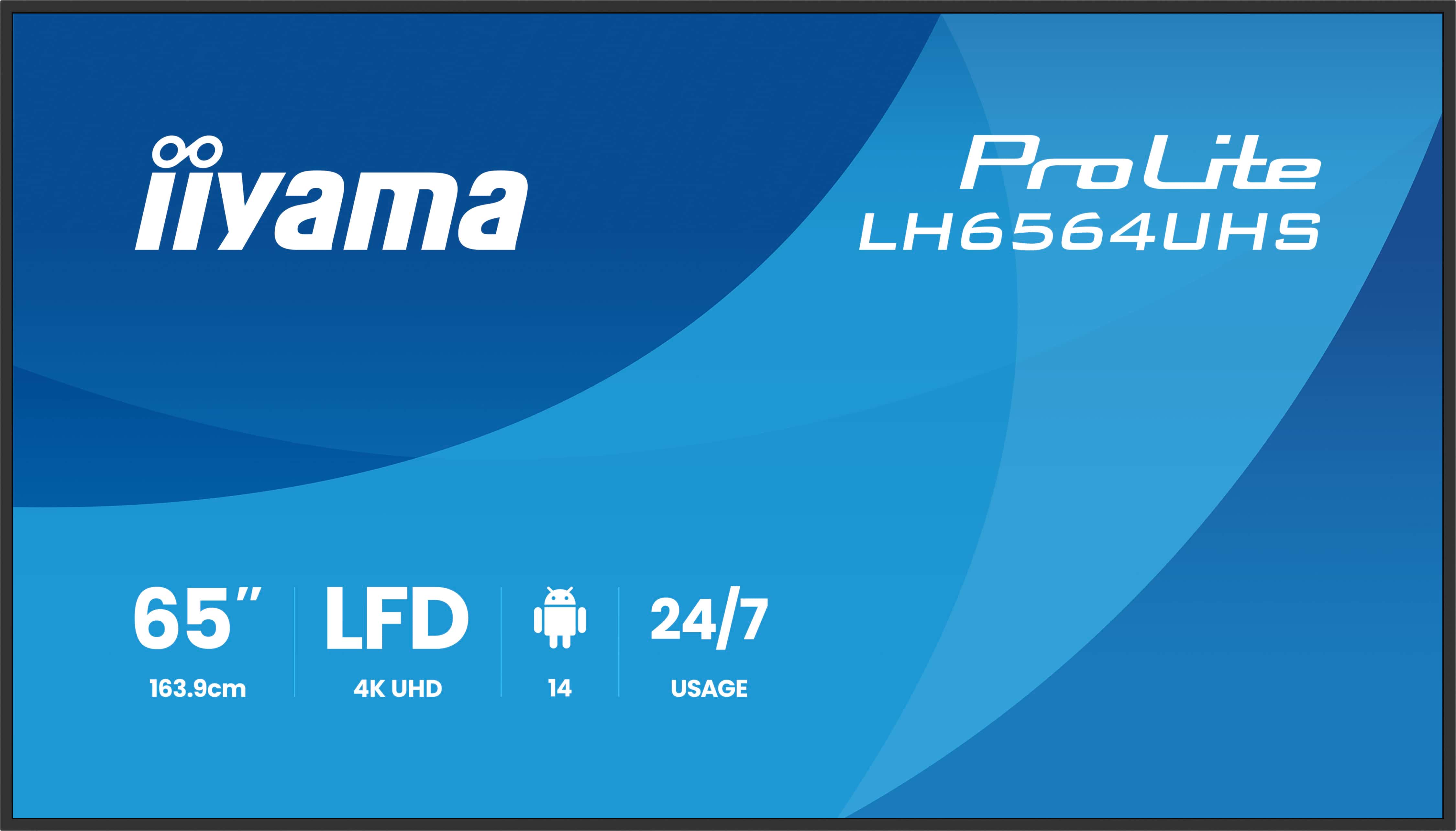 65'' iiyama LH6564UHS-B1AG:VA, 4K UHD,Android,24/7