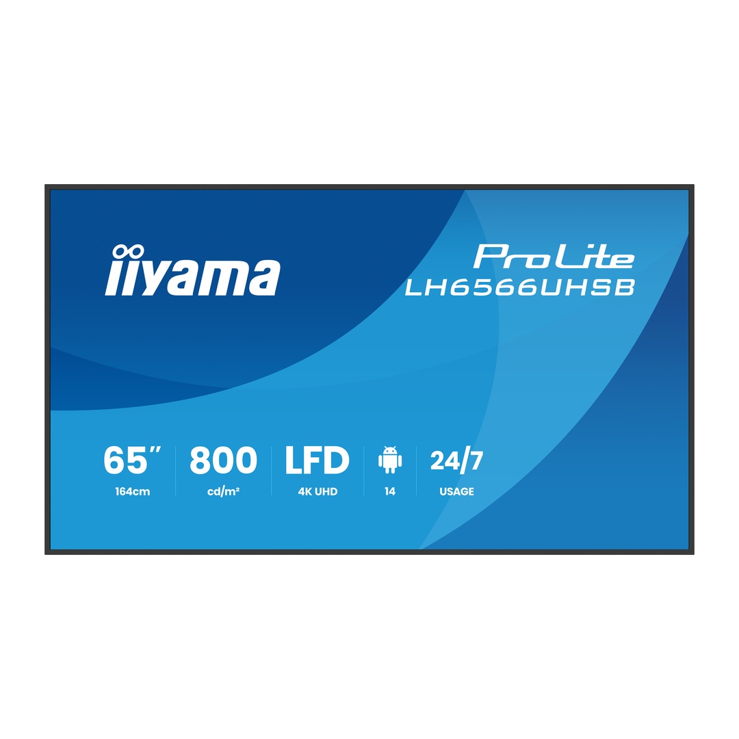 65'' iiyama LH6566UHSB-B1AG: VA,4K UHD,IPX5, DP-out