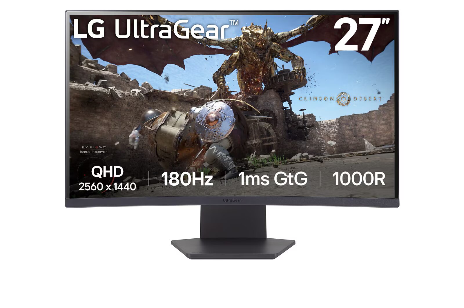 LG UltraGear/27GS60QC-B/27''/VA/QHD/180Hz/1ms/Black/2R