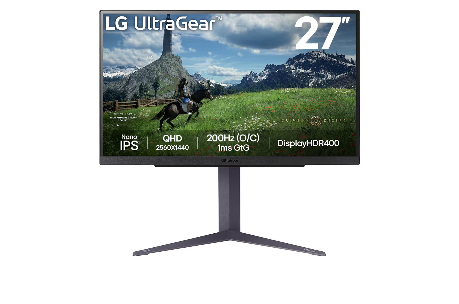 LG UltraGear/27GS85Q-B/27''/IPS/QHD/180Hz/1ms/Black/2R