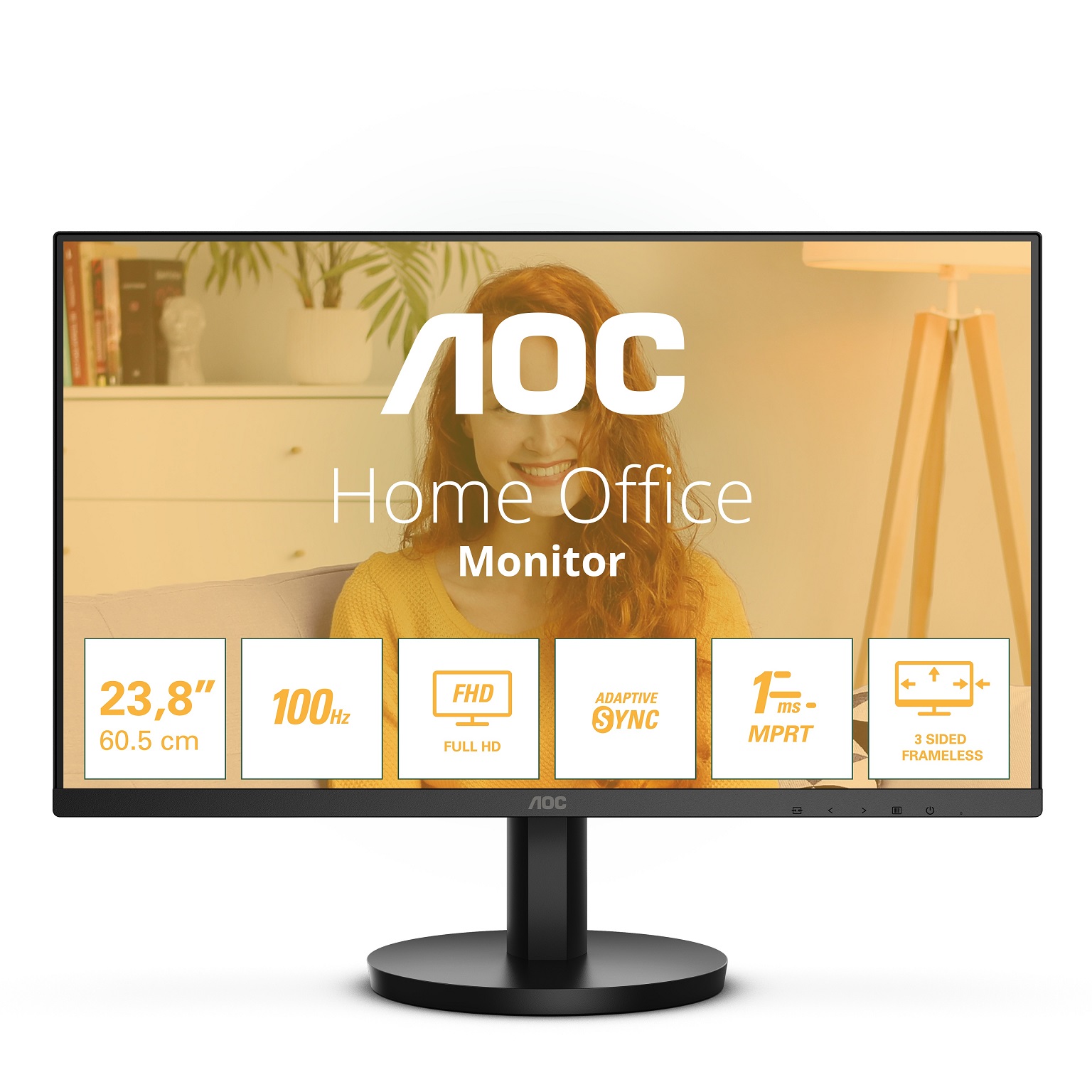 AOC/24B3HMA2/23,8''/VA/FHD/100Hz/1ms/Black/3R