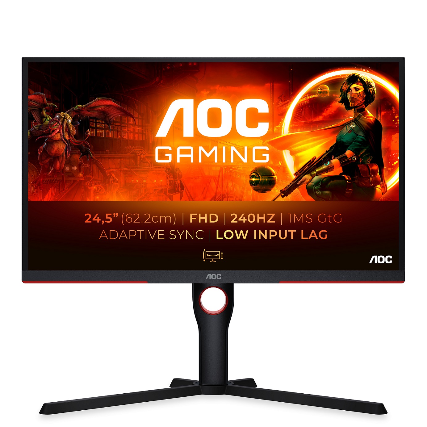 AOC/25G3ZM-BK/24,5''/VA/FHD/240Hz/0,5ms/Blck-Red/3R