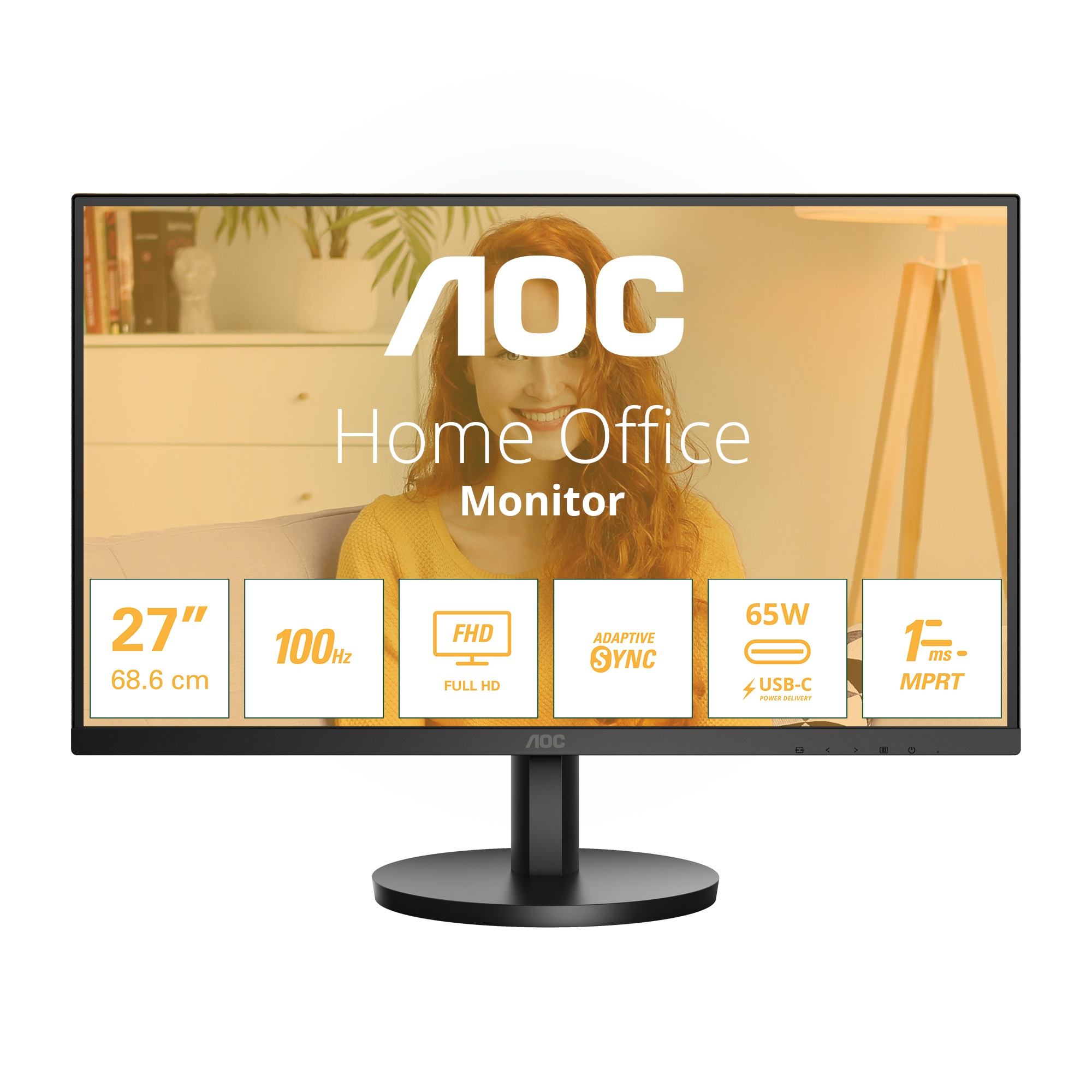 AOC/27B3CA2/27''/IPS/FHD/100Hz/1ms/Black/3R