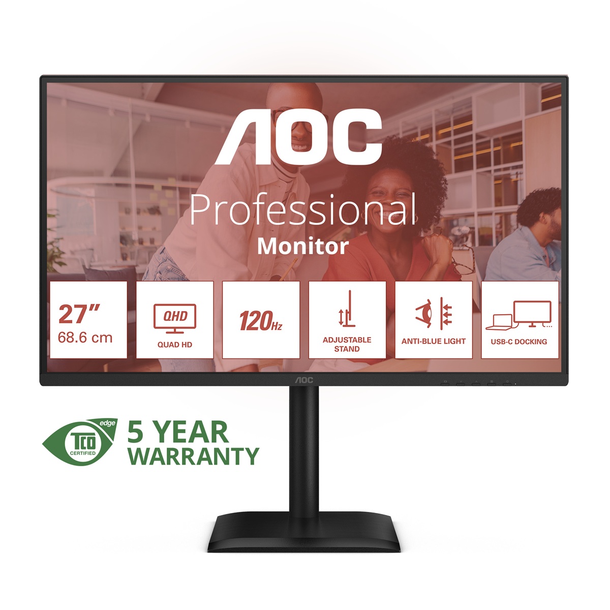 AOC/Q27E4CV/27''/IPS/QHD/120Hz/4ms/Černá/5R