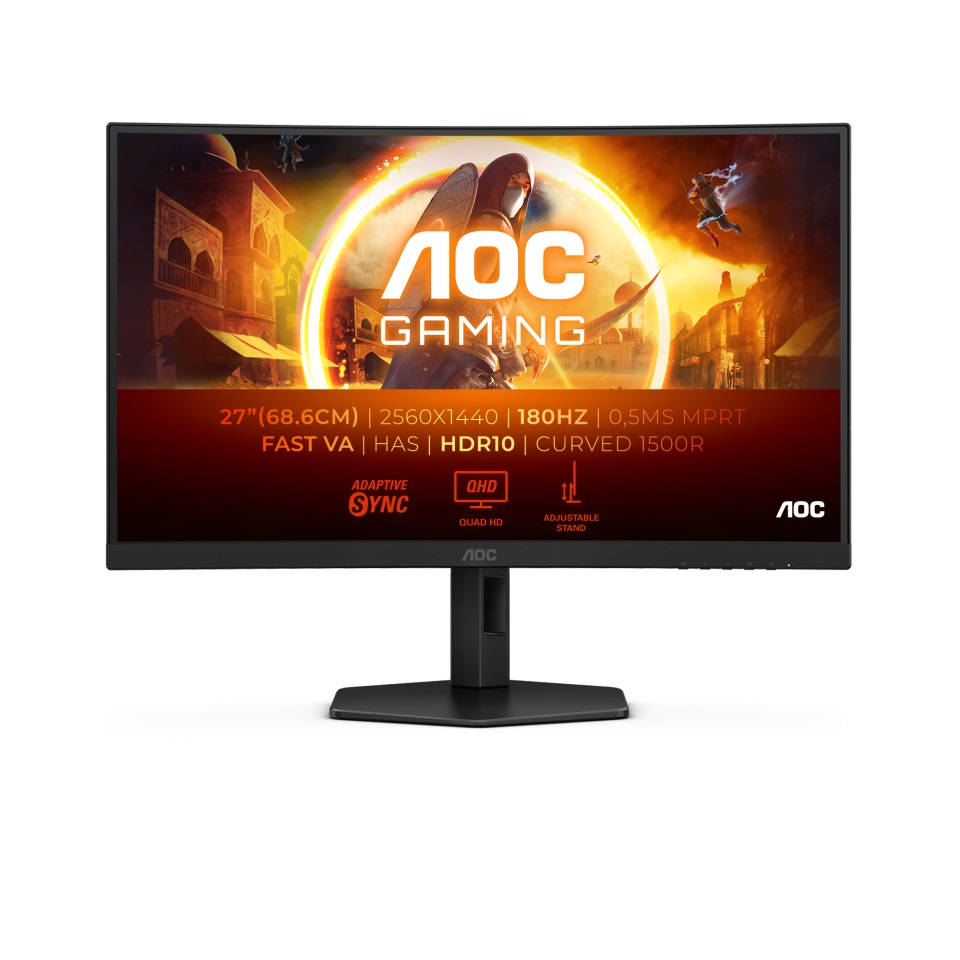 AOC AGON/Gaming CQ27G4X/27''/VA/QHD/180Hz/1ms/Black/3R