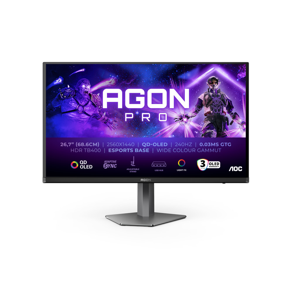 AOC AGON PRO/AG276QZD2/26,7''/QD-OLED/QHD/240Hz/0,03ms/Black/3R