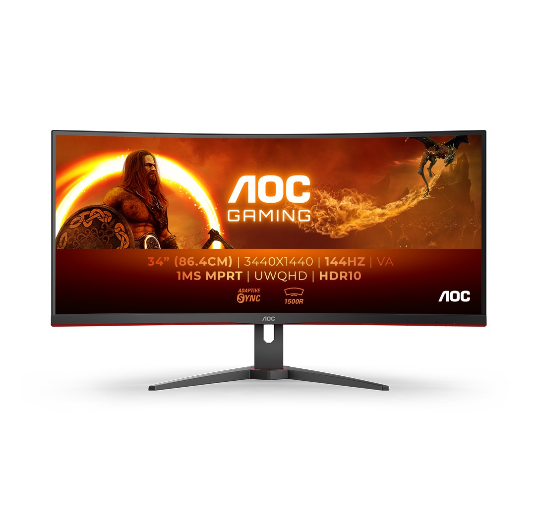 AOC/CU34G2XE-BK/34''/VA/3440x1440/144Hz/1ms/Blck-Red/3R