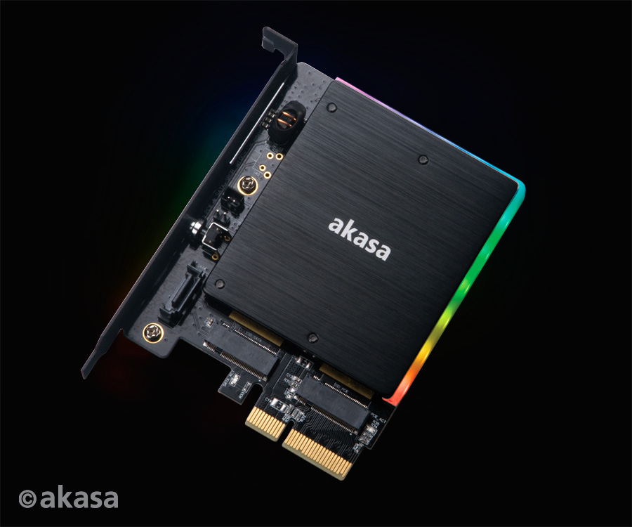 AKASA adaptér M.2 do PCIex s chladičem RGB