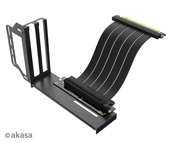AKASA Riser black Pro, vertikálni VGA držák