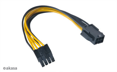 AKASA - PCIex 6-pin na ATX12V 8-pin adaptér