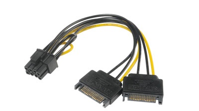 AKASA - SATA power na 6+2-pin PCIe adaptér