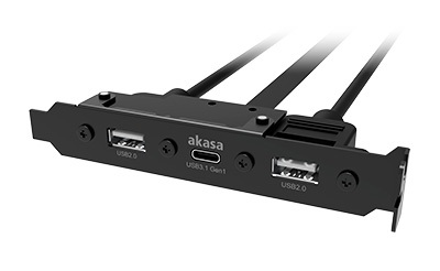 AKASA - USB 3.1 gen 1 typ C a 2xTyp A 2.0 záslepka