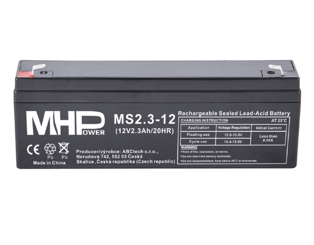 MHPower MS2.3-12 olověný akumulátor AGM 12V/2.3Ah,