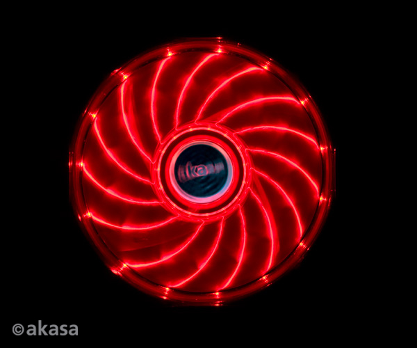 přídavný ventilátor Akasa Vegas LED 12 cm červená