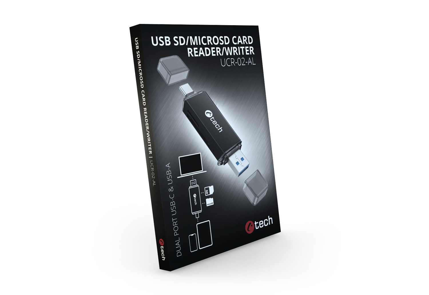 C-TECH UCR-02-AL, USB 3.0 TYPE A/ TYPE C, SD/micro SD