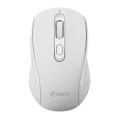 C-TECH WLM-12WH/Ergonomická/Optická/Pro praváky/1 600 DPI/USB+BT/Bílá