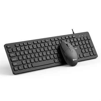 Klávesnice C-TECH KBM-105, drátový combo set s myší, USB, CZ/SK