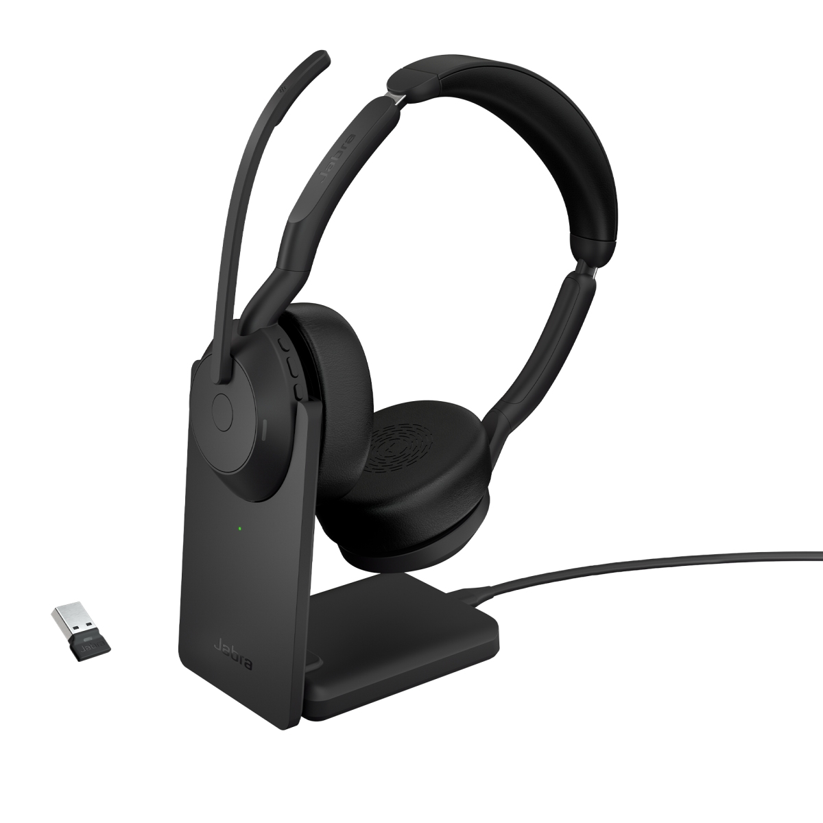 Jabra Evolve2 55/Stereo/ANC/USB/BT-USB/Bezdrát/Stand/Černá