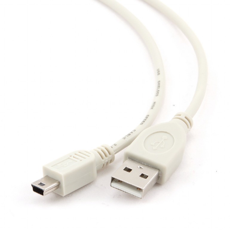 GEMBIRD USB 2.0 - Mini-USB, 0,9m, M/M, bílý