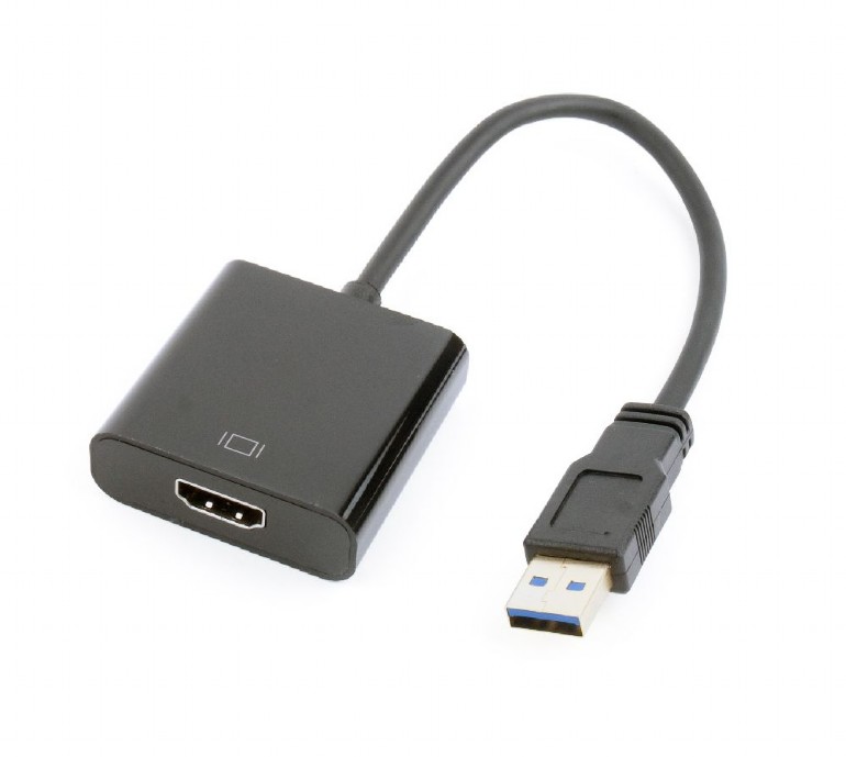 Obrázok GEMBIRD Redukce USB 3.0 - HDMI, M/F, 15cm, černý A-USB3-HDMI-02