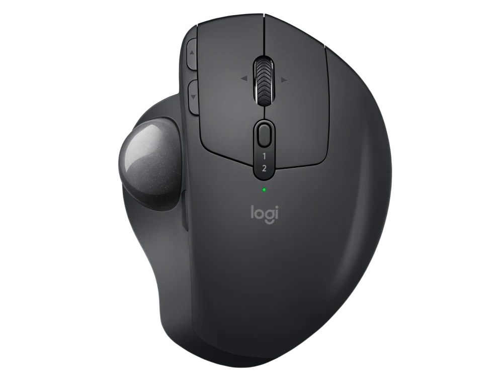 Logitech MX Ergo/Ergonomická/Optická/Pro praváky/2048 DPI/USB+BT/Grafitová