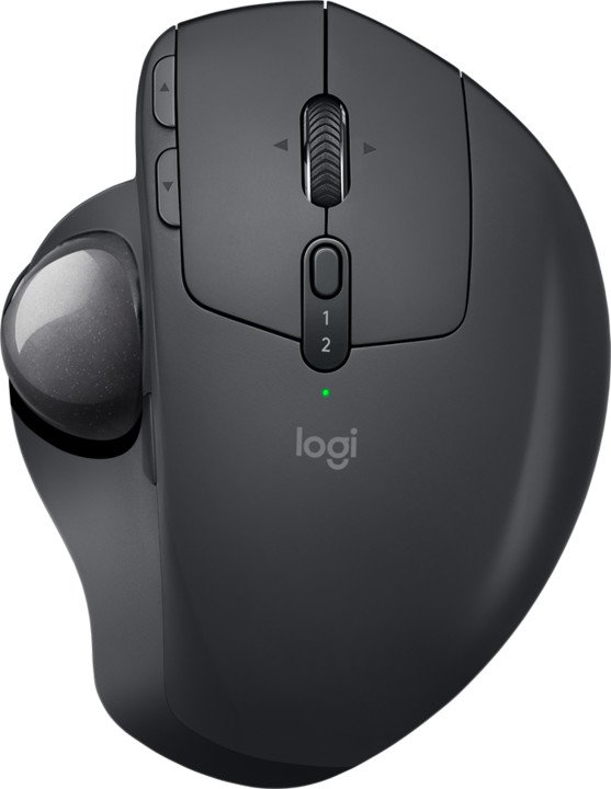 Logitech MX ERGO ADVANCED/Ergonomická/Optická/Bezdrátová USB/Černá