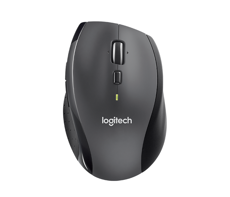 Logitech M705/Ergonomická/Optická/Pro praváky/Bezdrátová USB/Stříbrná