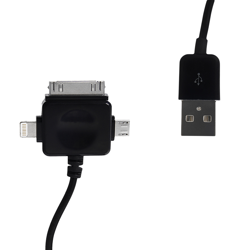 Obrázok WE Datový kabel micro USB/iPhone4/5 100cm černý 09984