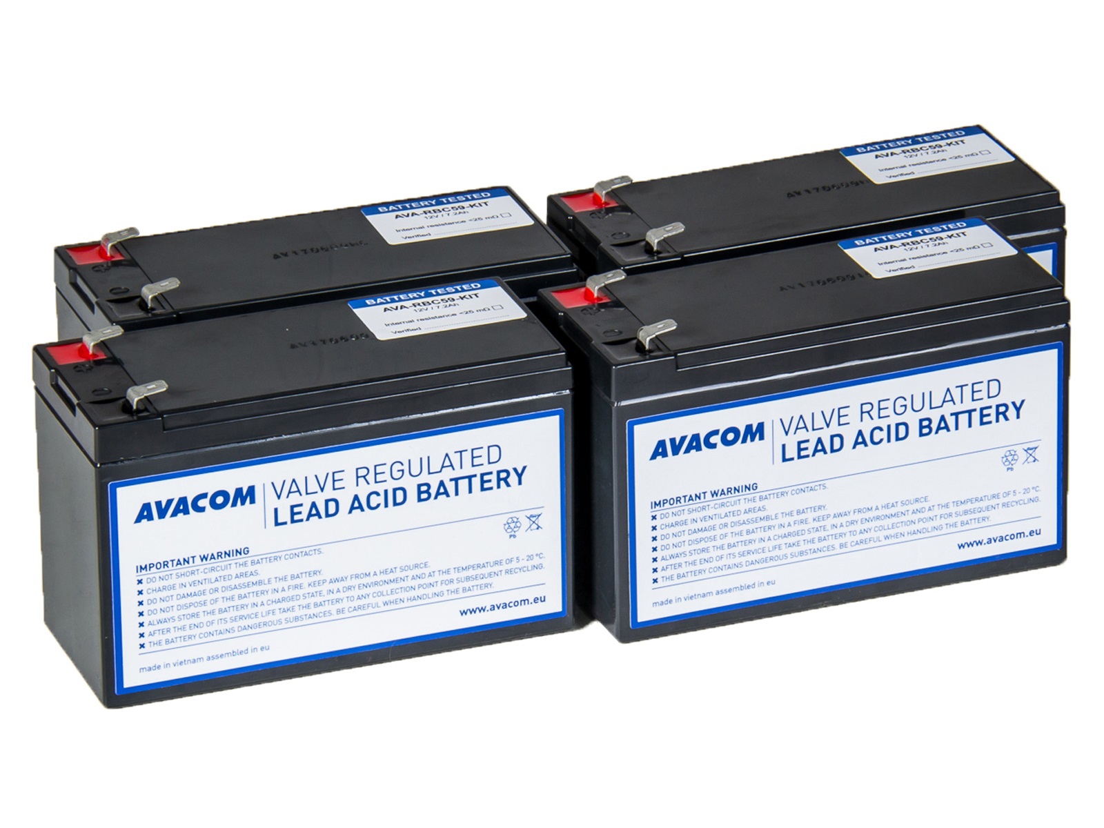 Bateriový kit AVACOM AVA-RBC59-KIT náhrada pro renovaci RBC59 (4ks baterií)