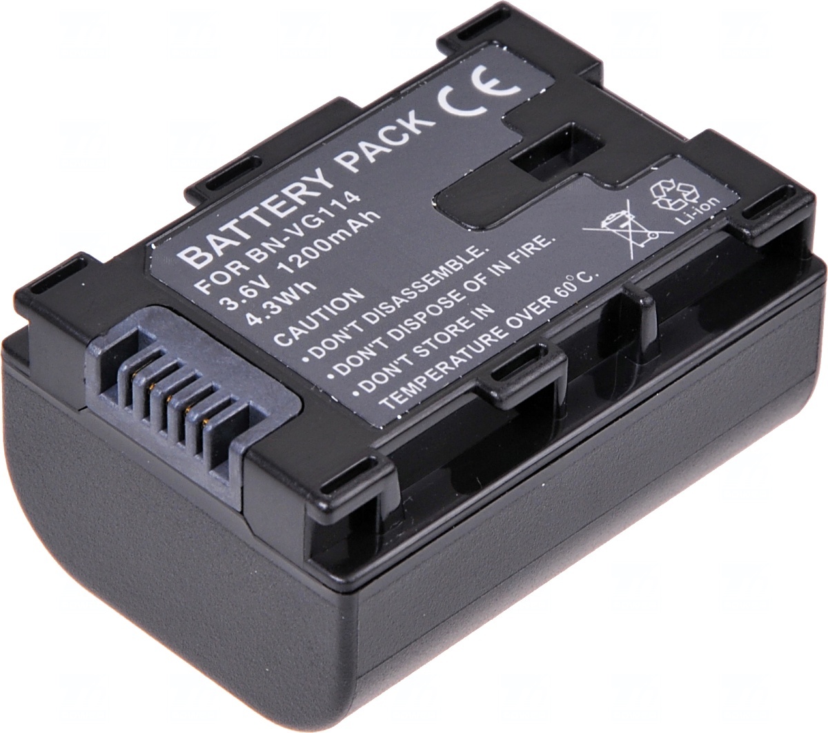 Obrázok Baterie T6 power JVC BN-VG107, BN-VG108, BN-VG114, 1200mAh, černá