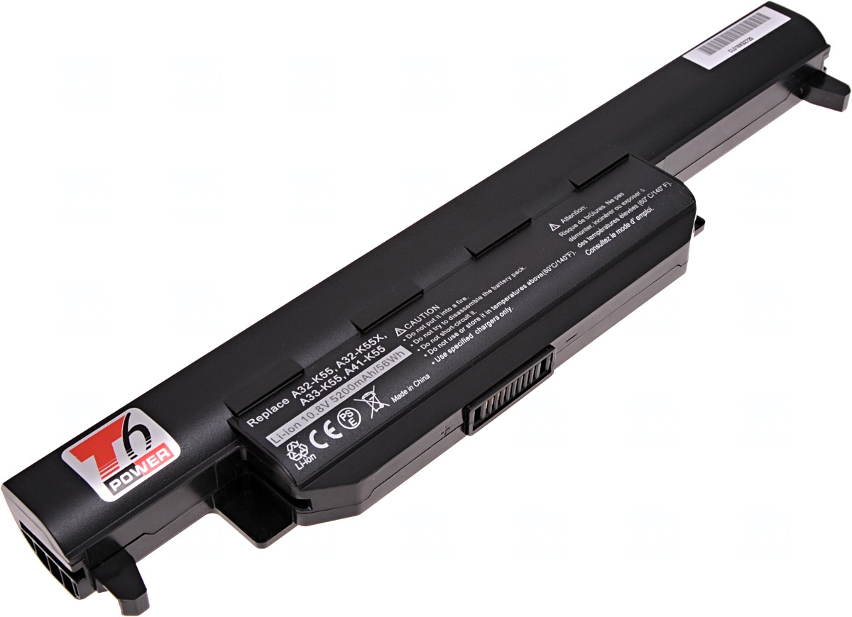 Obrázok Baterie T6 power Asus A45, A55, A75, K45, K55, K75, R500, R503, R704, X45, X55, X75, 6cell, 5200mAh (NBAS0074)