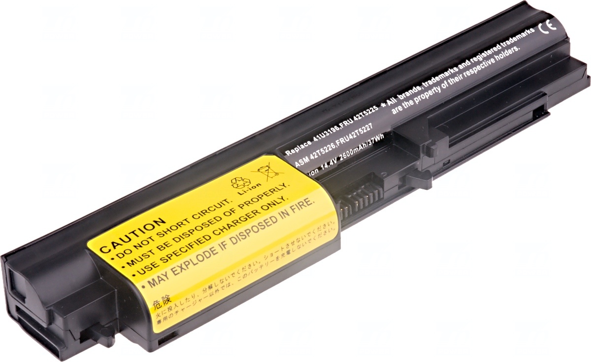 Baterie T6 Power IBM ThinkPad T61 14,1 wide, R61 14,1 wide, R400, T400, 2600mAh, 37Wh, 4cell