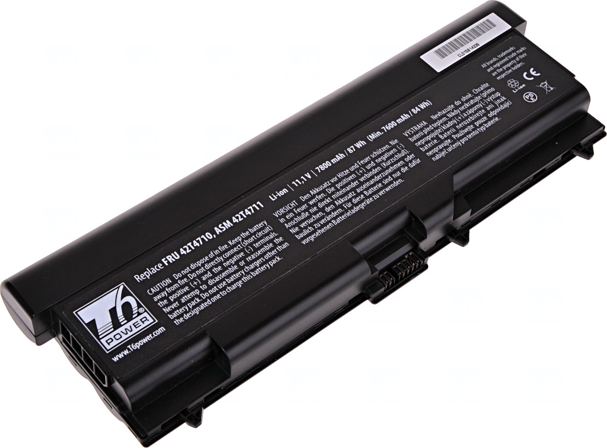 Baterie T6 Power Lenovo ThinkPad T410, T420, T510, T520, L410, L420, L510, 7800mAh, 87Wh, 9cell