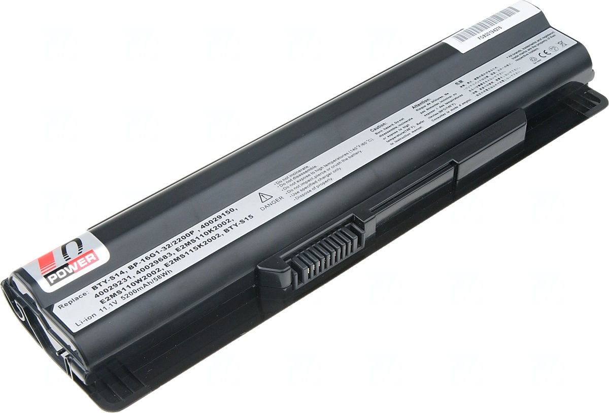 Baterie T6 Power MSI CX650, FR610, FR620, FR700, FX400, FX600, FX610, FX700, 5200mAh, 58Wh, 6cell