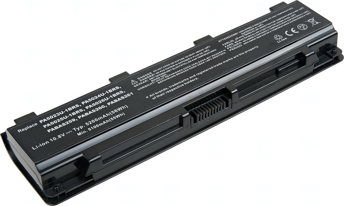 Baterie T6 Power Toshiba Satellite C50, C70, C800, C850, L70, L800, M800, P800, 5200mAh, 56Wh, 6cell