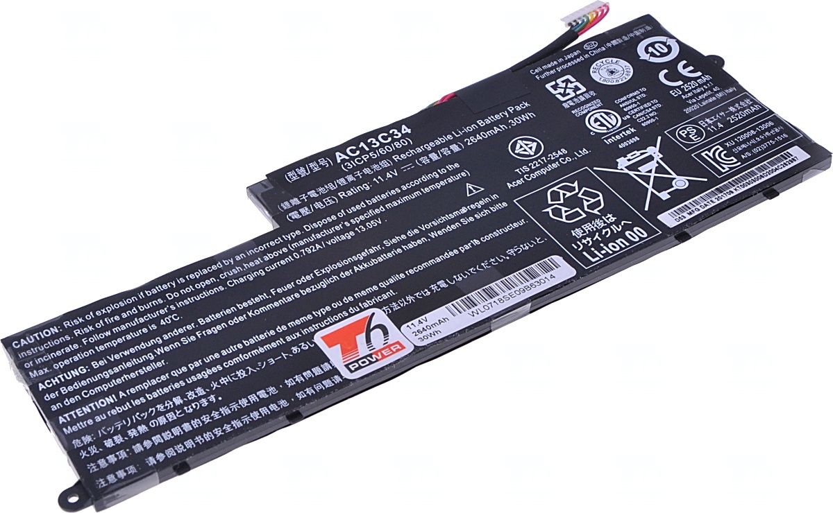 Obrázok Baterie T6 power Acer Aspire V5-122P, V5-132P, E3-111, E3-112, 2640mAh, 30Wh, 3cell, Li-pol NBAC0082